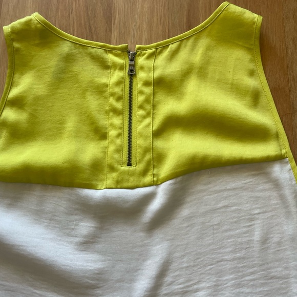 XXS BCBG Lucie Top colorblock open back with zipper yellow white gray - Picture 4 of 5